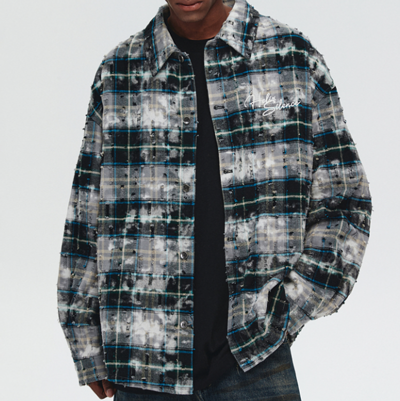 HEAVY DAMAGE EMBROIDERY SHIRT I-0085