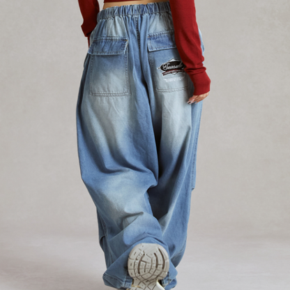 EMBROIDERED WIDE LEG DANCE PANTS I-0143