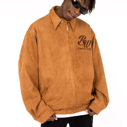 RETRO SUEDE BOMBER JACKET I-0023