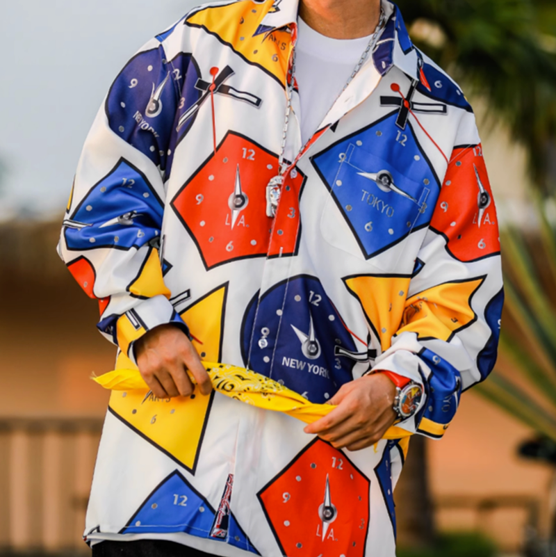 HIP-HOP COLOR DIAL SHIRT I-0128