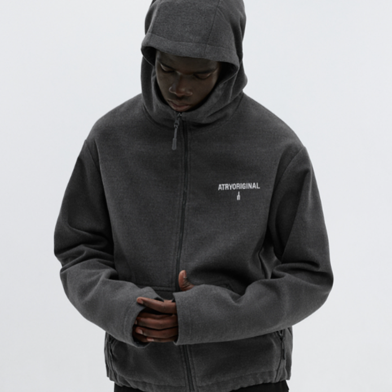 HEAVYWEIGHT TWEED HOODIE JACKET I-0077