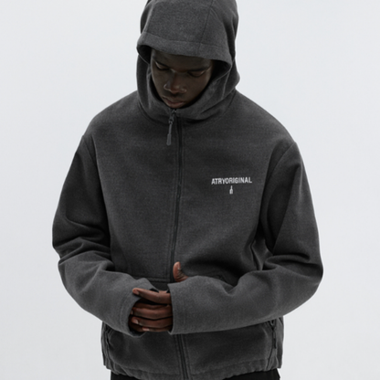 HEAVYWEIGHT TWEED HOODIE JACKET I-0077