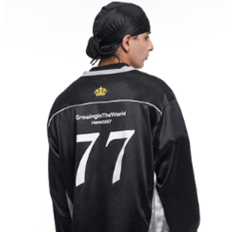 V-NECK CROWN BADGE HOCKEY SHIRT I-0018