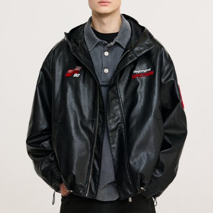 RETRO EMBROIDERED HOODED JACKET I-0076