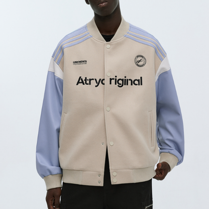 RETRO SPLICED BASEBALL JACKET I-0087