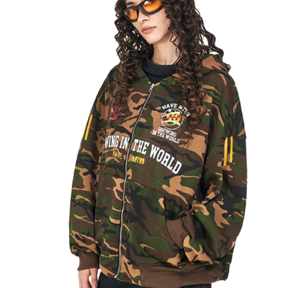 RETRO CAMO HOODED SWEATSHIRT I-0185