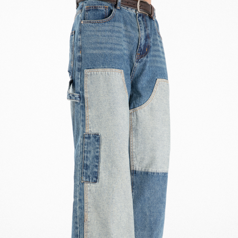 RETRO OVERSIZED PATCH JEANS I-0154