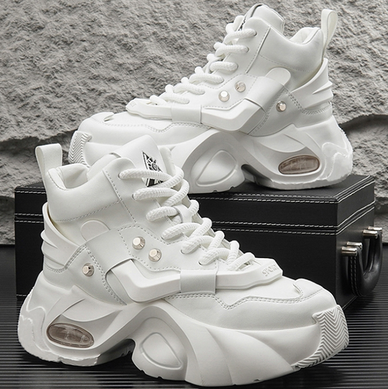 HIGH-TOP LACE-UP DAD SNEAKERS I-0189