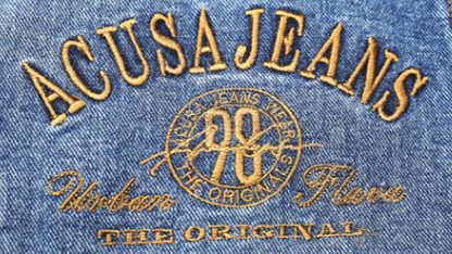 EMBROIDERED DENIM PANTS I-0131