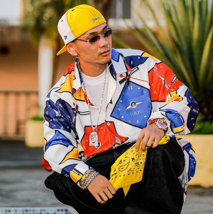 HIP-HOP COLOR DIAL SHIRT I-0128