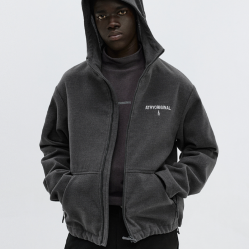 HEAVYWEIGHT TWEED HOODIE JACKET I-0077