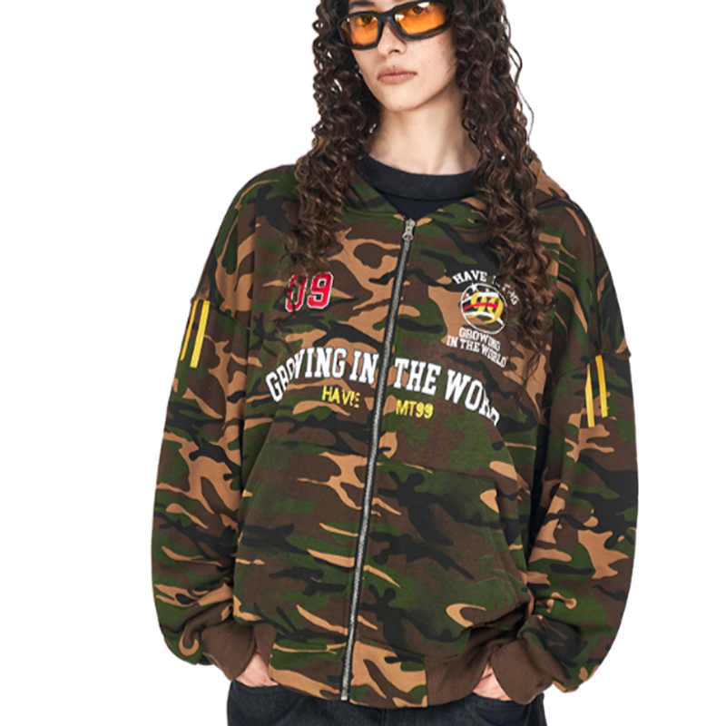 RETRO CAMO HOODED SWEATSHIRT I-0185