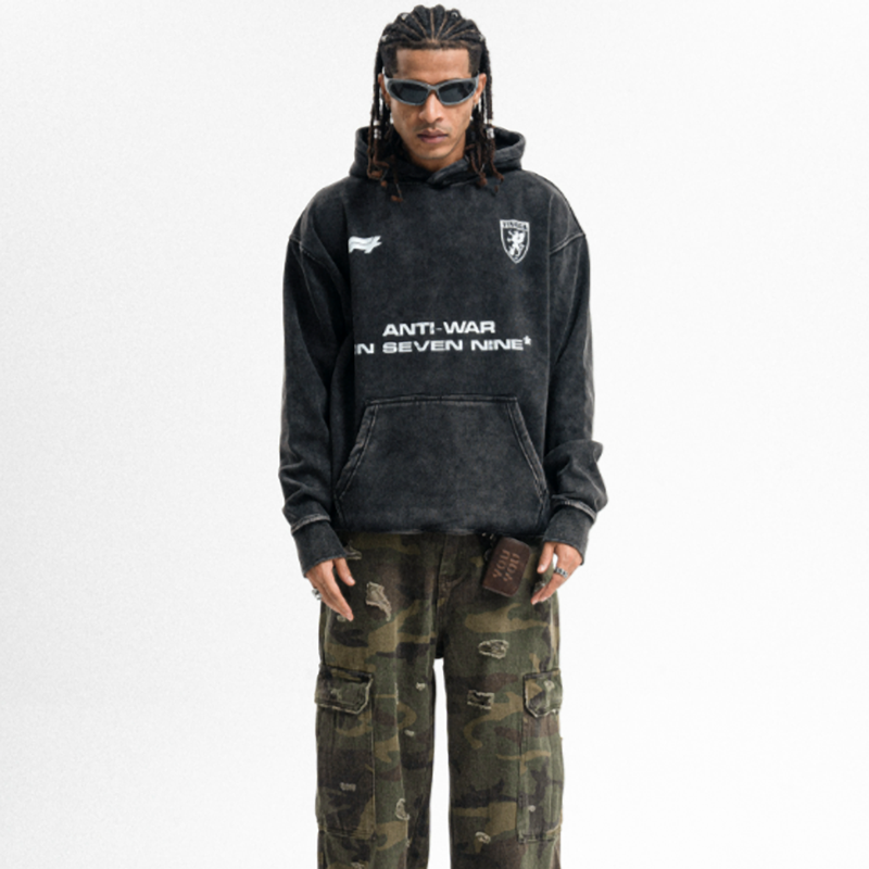 VINTAGE VELVET HOODED SWEATSHIRT I-0156