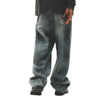 DISTRESSED LOOSE JEANS I-0014