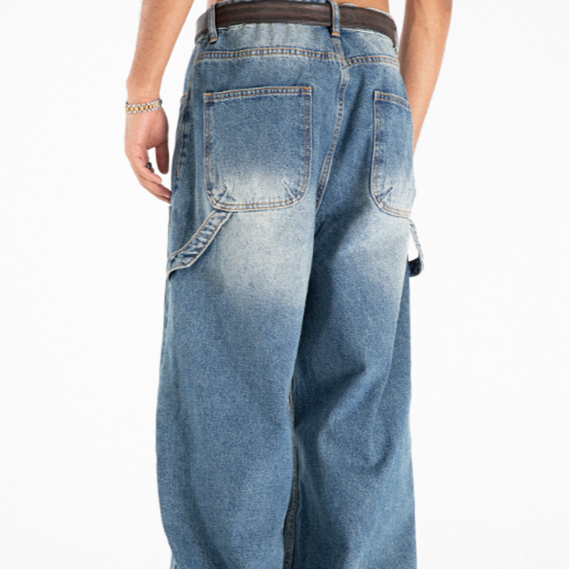 RETRO OVERSIZED PATCH JEANS I-0154