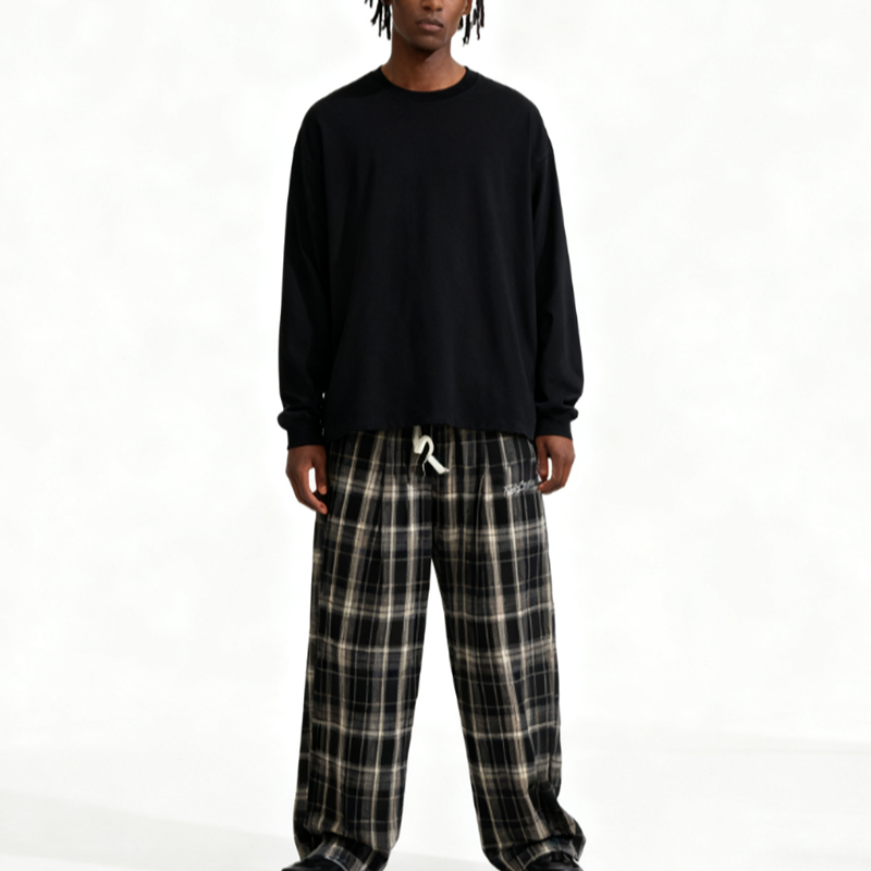 FUNKY PLAID STREET PANTS I-0171