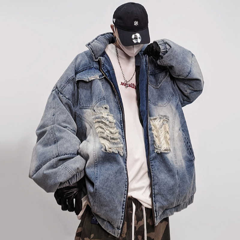 HIP-HOP DENIM DOWN JACKET I-0197