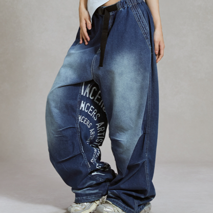 EMBROIDERED WIDE LEG DANCE PANTS I-0144