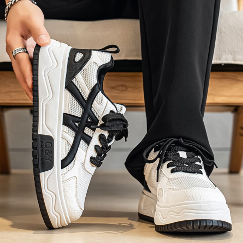 COLOR BLOCK MESH CASUAL SNEAKERS I-0246