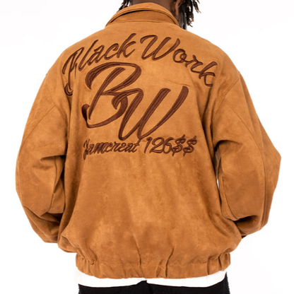 RETRO SUEDE BOMBER JACKET I-0023
