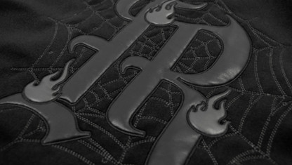 EMBROIDERED BLACK BASEBALL JACKET I-0057