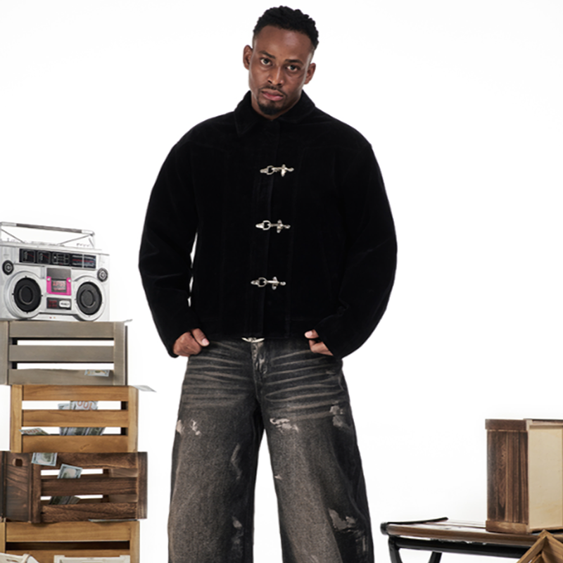 METALLIC SUEDE JACKET I-0058