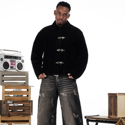 METALLIC SUEDE JACKET I-0058