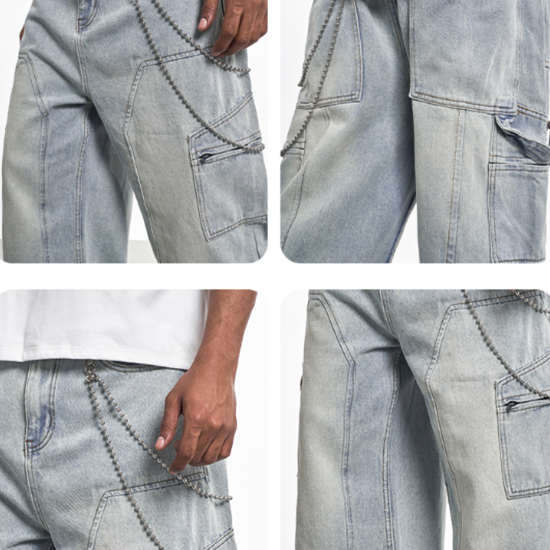 VINTAGE WIDE-LEG DENIM PANTS I-0042