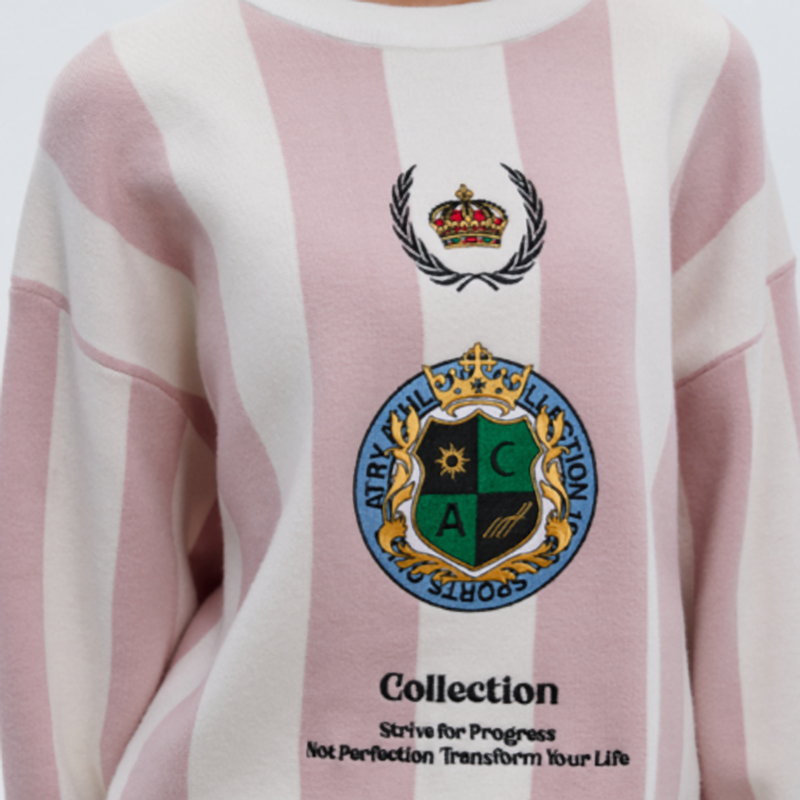 RETRO STRIPED PULLOVER TOP I-0095