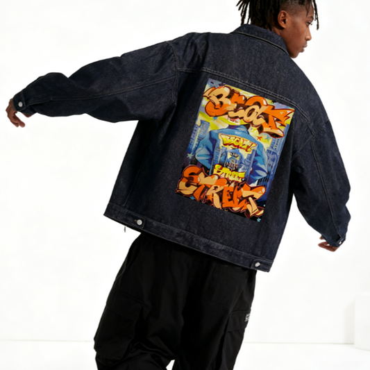 RETRO GRAFFITI DENIM JACKET I-0172