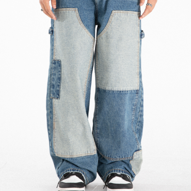 RETRO OVERSIZED PATCH JEANS I-0154