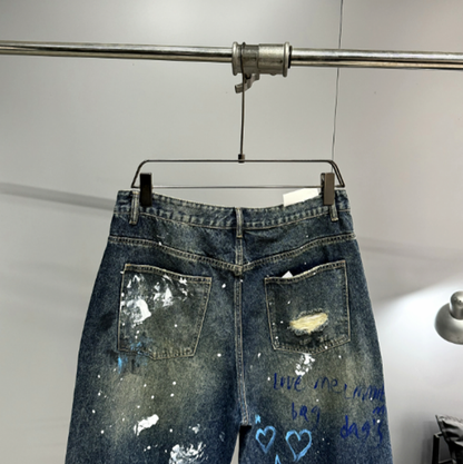 URBAN GRAFFITI WIDE-LEG PANTS I-0151