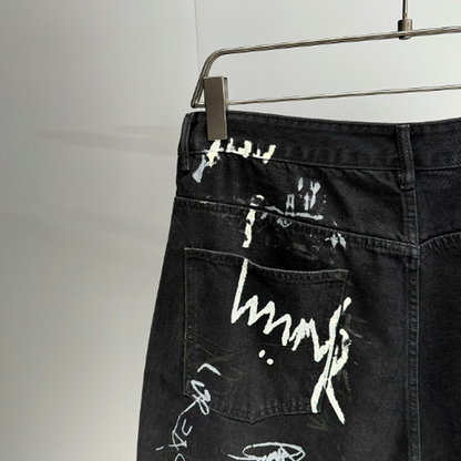 URBAN GRAFFITI WIDE LEG PANTS I-0153