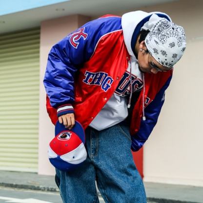 EMBROIDERED WINDPROOF BASEBALL JACKET I-0127