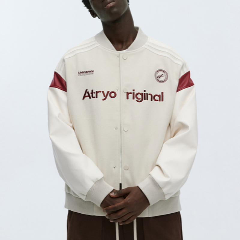 RETRO SPLICED BASEBALL JACKET I-0087