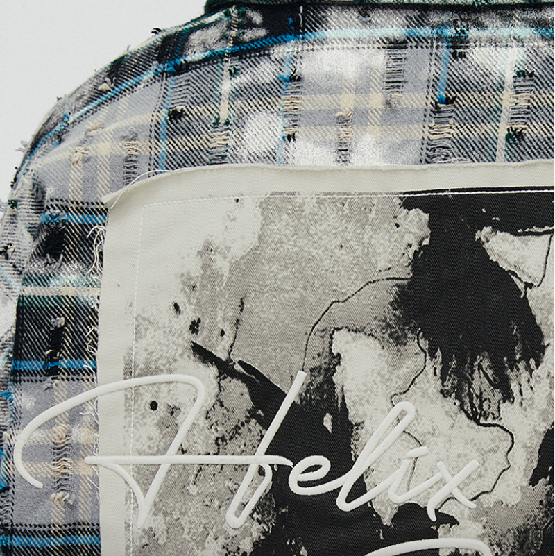 HEAVY DAMAGE EMBROIDERY SHIRT I-0085