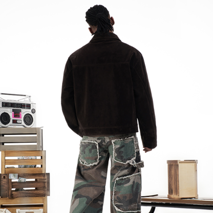 METALLIC SUEDE JACKET I-0058