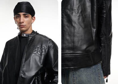 RETRO BIKER LEATHER JACKET I-0138