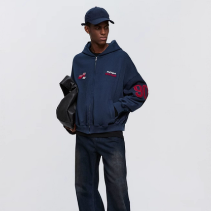 RETRO EMBROIDERED HOODED JACKET I-0066