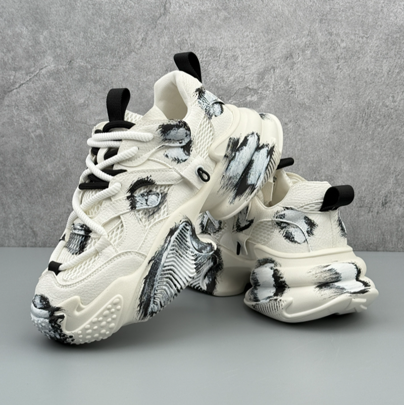 GRAFFITI THICK-SOLE SNEAKERS I-0234