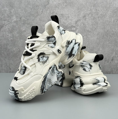 GRAFFITI THICK-SOLE SNEAKERS I-0234