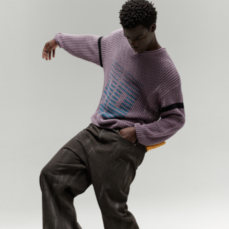 VINTAGE V-NECK KNIT SHIRT I-0069