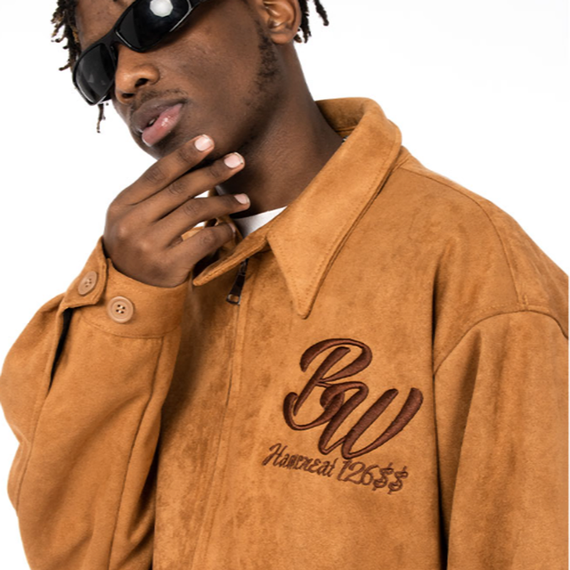 RETRO SUEDE BOMBER JACKET I-0023