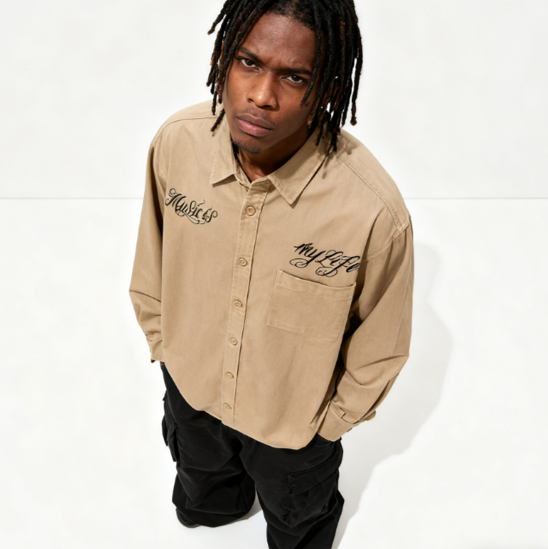 VINTAGE CHICANO TATTOO WORK SHIRT I-0170