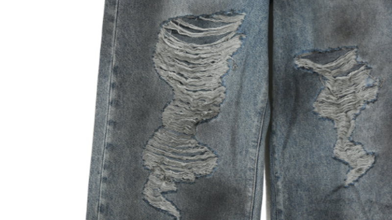 DISTRESSED LOOSE JEANS I-0014