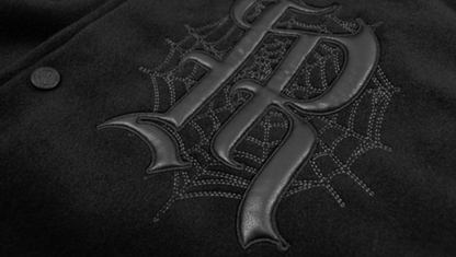 EMBROIDERED BLACK BASEBALL JACKET I-0057