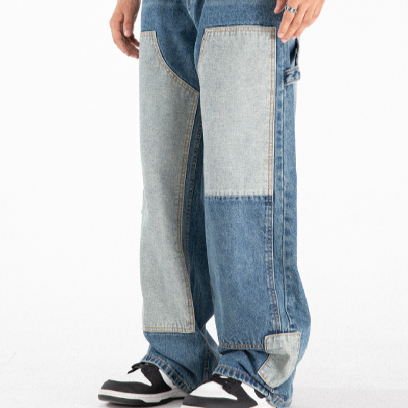 RETRO OVERSIZED PATCH JEANS I-0154