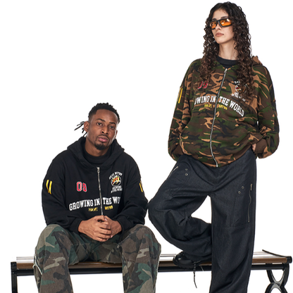 RETRO CAMO HOODED SWEATSHIRT I-0185