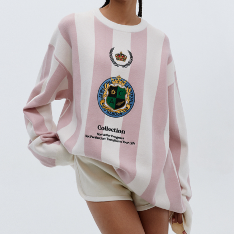 RETRO STRIPED PULLOVER TOP I-0095