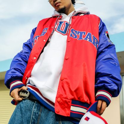 EMBROIDERED WINDPROOF BASEBALL JACKET I-0127